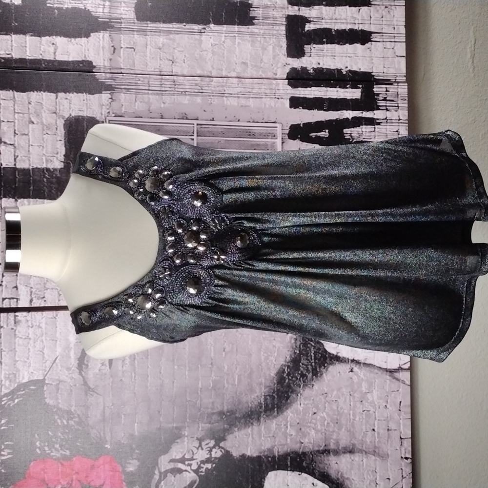 Torrid Vintage Black Shimmer Gem Detail Cami EUC
